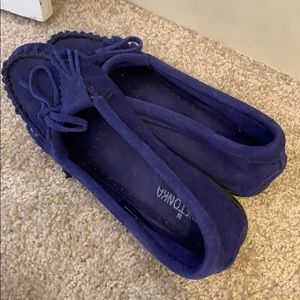 Blue Minnetonka Moccasins